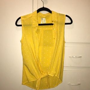 Yellow polka dot tank